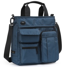 Bolsa de mensajero para hombre, bolsa de hombro para computadora, trabajo, oficina, impermeable, para viajes, trabajo, universidad, Azul