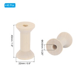 PATIKIL Wooden Empty Spools 1.6" x 0.9", 40Pcs Unfinished Wood Sewing Thread Spool Natural Wire Weaving Bobbins for Crafts Embroidery, Wood Color