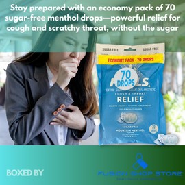 Sugar Free Cough Drops, Mountain Menthol Economy Pack 70 Count (Pack of 2), Boxed by Fusion Shop Store
