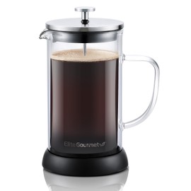Elite Gourmet FP1223X French Press 34-Ounce, Double Wall Insulated Heavy Duty Thick High-Heat Borosilicate Glass, BPA-Free, Cold Brew Coffee Maker, 1-Liter