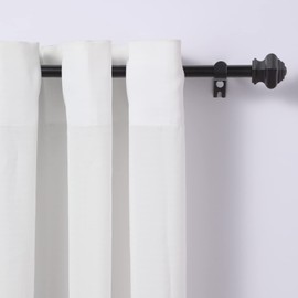 Thestoa Curtain Rods for Windows 32-48 inch, 5/8"Black Curtain Rods, Stainless Steel Heavy Duty Curtain Rods for Bedroom, Living Room, Outdoor Curtain Rod Black