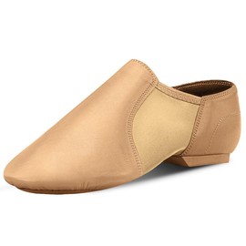 lalaball - Zapatos de jazz para mujer, de piel, con suela dividida, para mujer, hombre, color negro y café, Marrón, 8 US