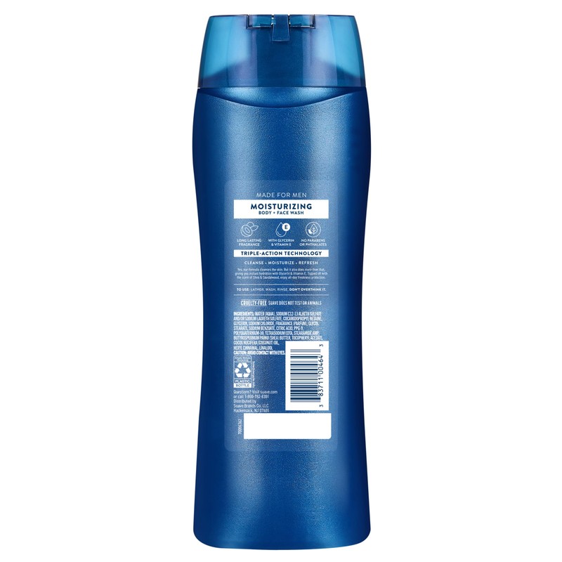 Suave Men Ultra Moisturizing Body & Face Wash, Shea &