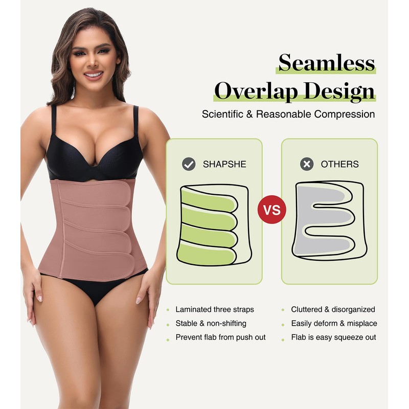 SHAPSHE Waist Trainer for Women Postpartum Recovery Wrap Waist Cincher