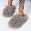 Unisex Fuzzy Faux Fur Slippers, Women's Fluffy Long Hair Sheep