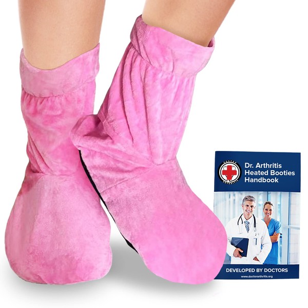 Pantuflas Térmicas Desarrolladas por Médicos (No Aptas para Andar) - Calentador de Pies para Microondas para Hombre y Mujer - Zapatillas de Casa Calienta Pies - Libro Manual Incluido - Rosa