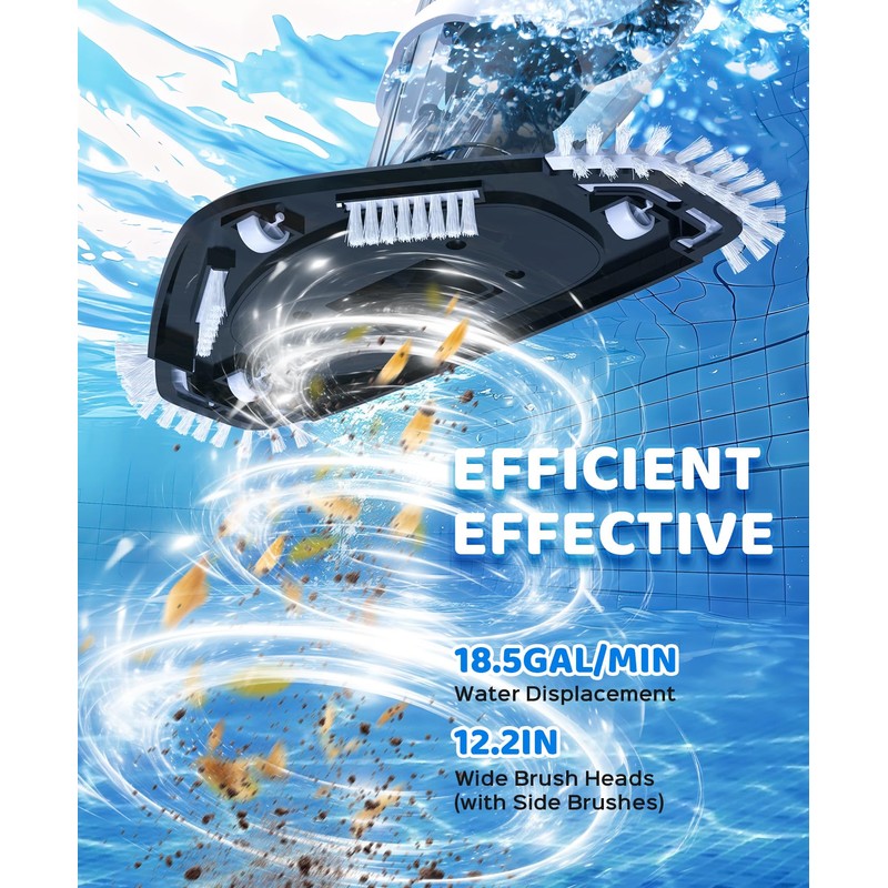 Pool Vacuum for Above Ground Pool with a Telescopic Pole,