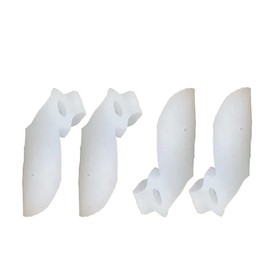 Toe Separators, Silicone Toe Bunion Corrector Toe Separators for Overlapping Toes Women to Correct Toes and Reduce The Pain of Bunions and Hallux Valgus Universal Size Set of 4 PCS. (White 1)