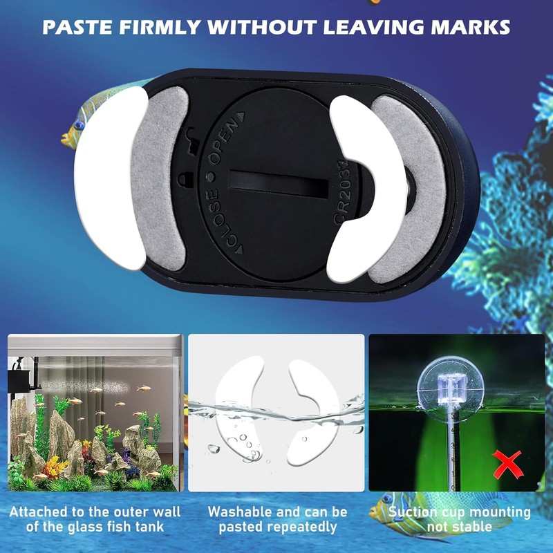 Hsthe Sea Fish Tank Thermometer with Touch Screen Function LED