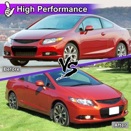 Nixon Offroad Fog Lights for Honda Civic Coupe 2012-2013 Fog Lamp Set Driving Fog Light Assembly Replacement 1 Pair (Yellow Lens)