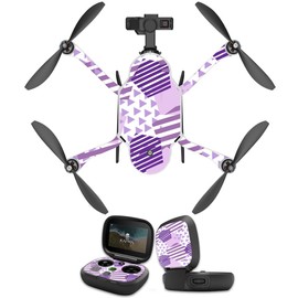MightySkins Skin Compatible with GoPro Karma Drone Headphones wrap Cover Sticker Skins Purple Pentagon