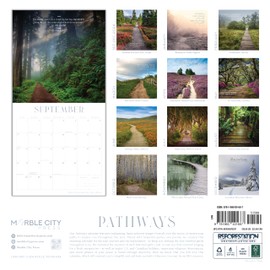 Pathways Calendar 2025 | 12" x 24" Scenic Paths 12 Month Wall Calendar | Marble City Press | Enchanted Path, Pathway, Journey Quotes, Poems, Inspirational Walk, Path, Zen, Meditation, Peace