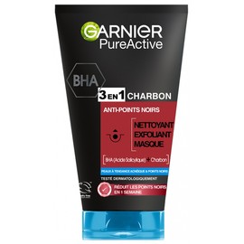 Garnier PureActive 3in1 Charcoal Anti-Blackhead Cleanser 150 ml