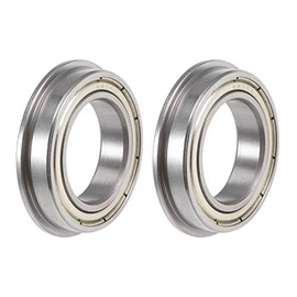 sourcing map F6804ZZ Flanged Ball Bearing 20x32x7mm Shielded Chrome Steel Flange Rip Bearings 2pcs