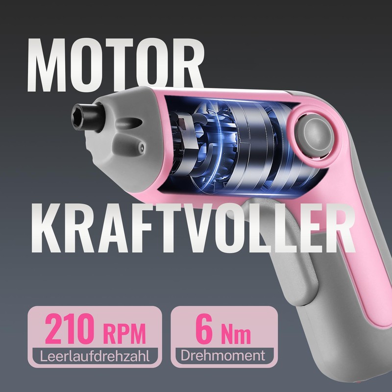 WORKPRO 3.6 V Pink Cordless Screwdriver Set (EU PKG)