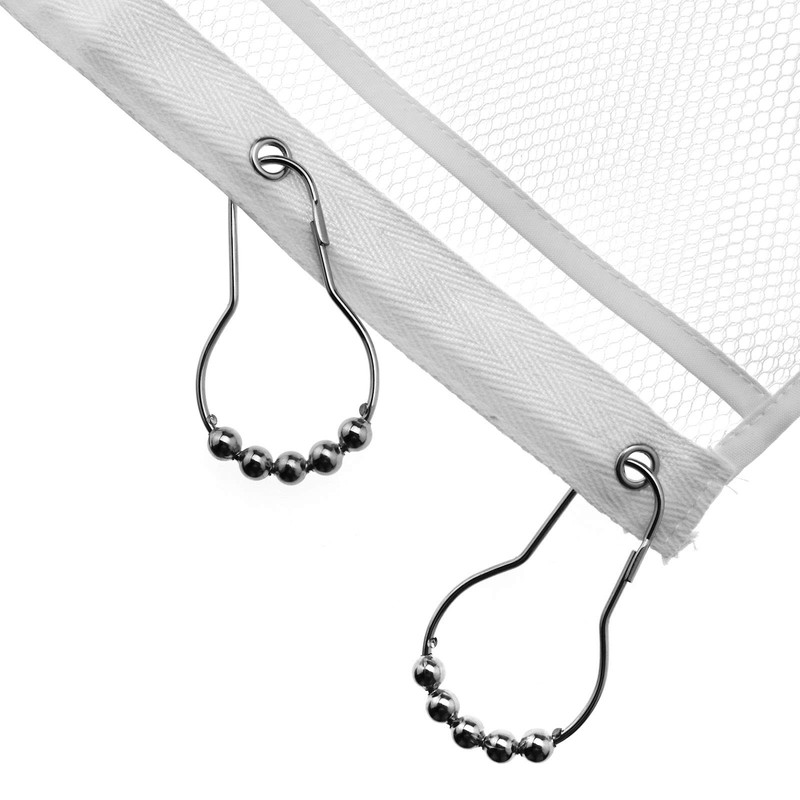 OTOTEC 6 Pockets White Rectangle Shower Hanging Mesh with 4