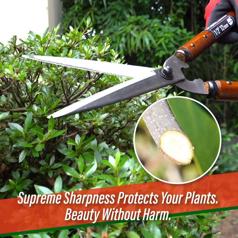 SUIZAN Hedge Shears 22.6" - Professional Japanese Garden Clippers for