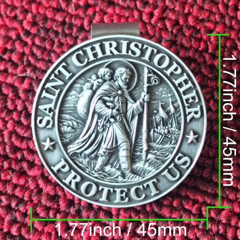 CYOUNG St. Christopher Medal for Car – Travel Protection Visor