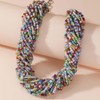 Jascatin Bohemia Mehrschichtige übertriebene Halskette, handgefertigte Perlenkette, Boho-Perlen-Choker-Halskette für Frauen,
