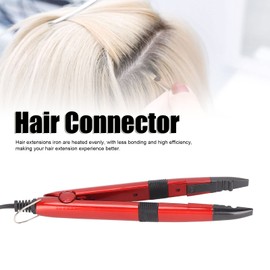Herramienta de extensiones de cabello Fusion, varita conectora de hierro térmico profesional con soporte, Calentador de Contacto de Cabello SóLido Rojo (Enchufe de EE. UU. 110 V)