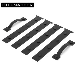 HILLMASTER 2 Pack Magnetic Garage Door Decorative Hardware, 12 Pieces Rectangle Garage Door Magnets Accents Attractive Curb Appeal Faux Hinges Handles Decor Hardware Kit, Black(8 Hinges+4 Handles)