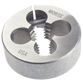 Morse Cutting Tools 31570 Adjustable Round Metric Split Dies, High-Speed Steel, Bright Finish, 1" Outside Diameter, 3/8" Thick, M10 x 1.50 Size