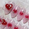 Cherry Cock Cheek Handmade Nail Tips - Stiletto M /