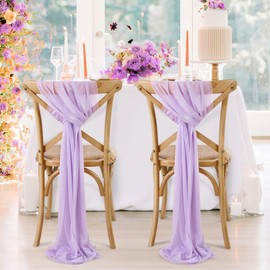 Party Chair Sashes 32 Panels - Light Purple Birthday Chair Decorations Fabric