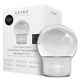 GESKE SmartAppGuided™ Cool & Warm Face & Body Massager | 7 in 1 | Multifunctional Massager | Face & Body | Battery-free Cooling & Warming | Firms, Relaxes & De-Puffs Skin | Globular Design