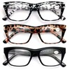 3 Pairs Women Clear Lens Reading Glasses - Fashion Vintage