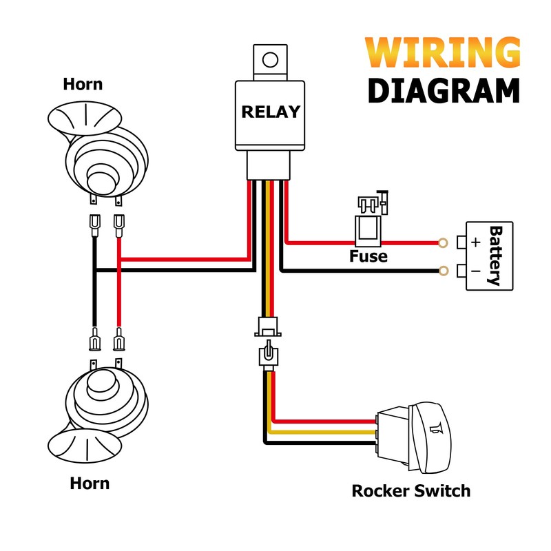 WeiSen 2 Pack UTV/ATV 12V Horn Kit with Rocker Switch