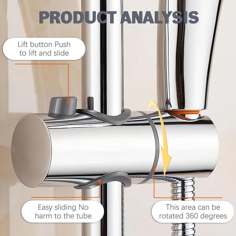 UPIQNG Slide Bar Shower Bracket Shower Head Holder Adjustable Hand