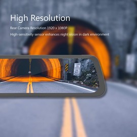 Aokiinn Mirror Dash Cam Backup Streaming Camera AKT-800 | 1080P HD 9.3" IPS Touch Screen Dual Lens | Smart Rear View Mirror Night Vision | Real-time Auto Recording