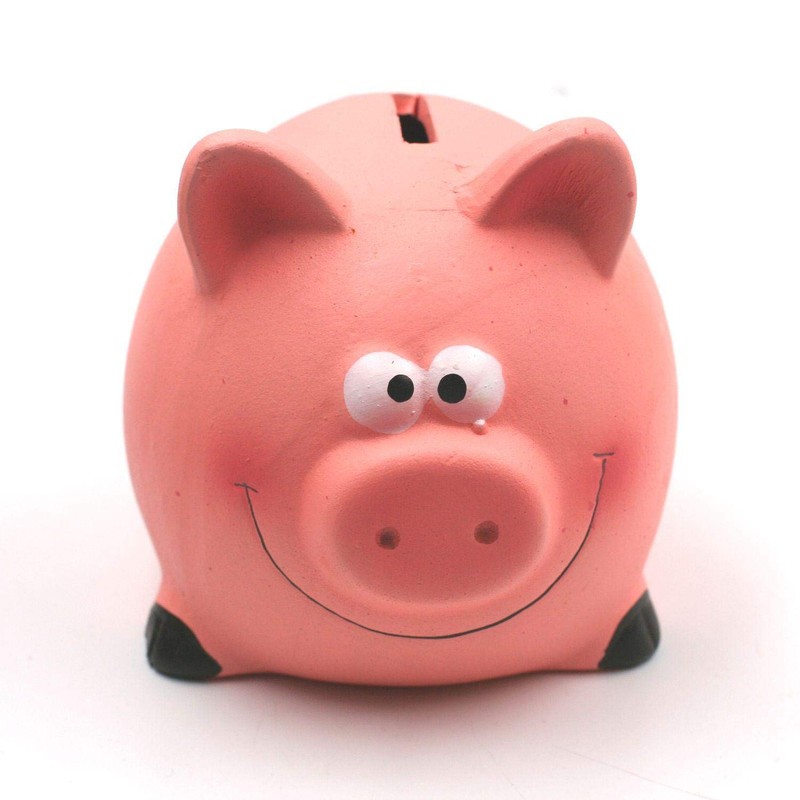 Piggy with Hammer Wheelbarrow 14 x 12 cm Multi-Coloured