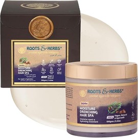 Jojoba Hair Conditioning Treatment - Jojoba Hair Mask for Dry Hair, Straight, Wavy, Curly, Braided Hair, & Beard - Hydrating Hair Moisturizer with Ayurvedic Herbs - Roots & Herbs, 3.52oz