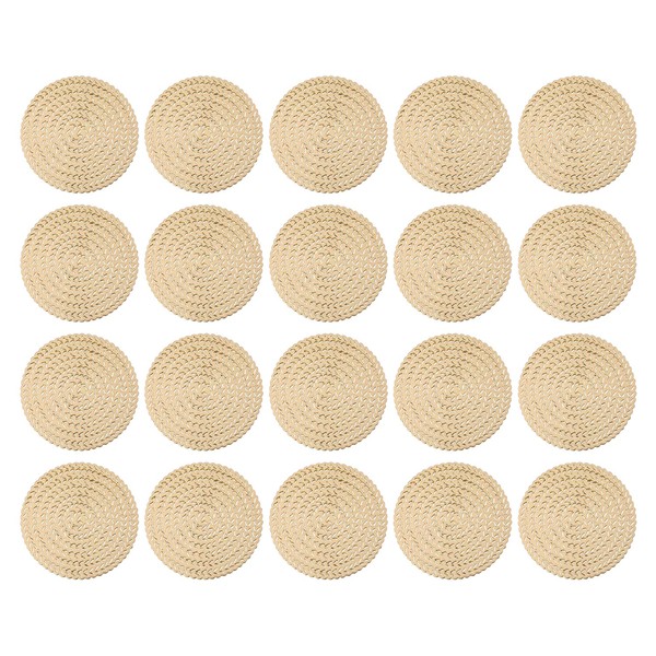 20 Pieces Golden Coasters, Set Slip Insolation, Round Coasters, Plastic