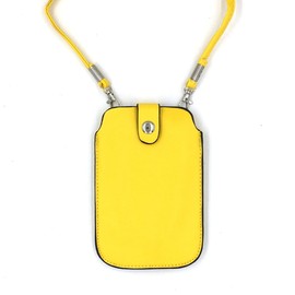 Leather Neck Pouch for Phone (Style 2) - Yellow