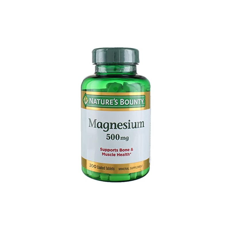 Nature's Bounty Magnesium 500 mg, 200 Tablets (3 Pack)