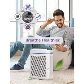 Homasy 2024 Homasy 3 Stage Air Purifier, True HEPA Filter w/ Auto mode Big size 300sqft