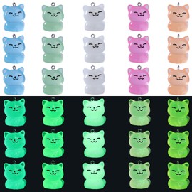 LEGENTLISUR 24-60 Pieces Cute Charms for Jewellery Making - Glow in the Dark Resin Pendants for Crafts Crafts Small Charms for Bracelets Necklaces and Earrings, Resin