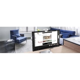 Lenovo HD 1080p cámara web (300 FHD) - Cámara de monitor con ángulo amplio de 95°, rotación de 360° panorámica e inclinación, micrófonos duales, cámar