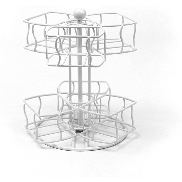 Chrome Finish Tea Bag Caddy Storage and Organizer Rotating Spinning