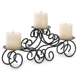 Gifts & Decor Zingz & Thingz Romantic Collection Candelabra Centerpiece Candle Holder, 17x4x7.75, Tuscan