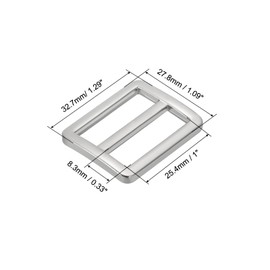 PATIKIL 25mm Tri-Glide Slide Buckles, 8 Pack Metal Webbing Strap Fastener for Backpack Bag Belt, Silver