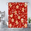 KDYDK Christmas Shower Curtain Cookies House Cute Cratoon Snowflake Winter