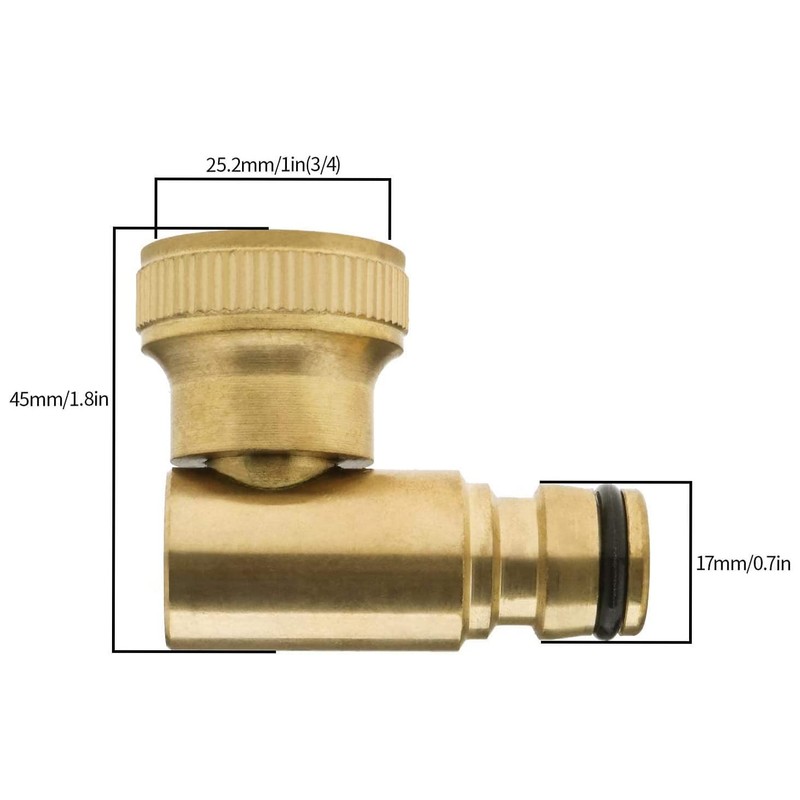 Tesmotor Angled Tap Connector, Plug System 3/4 Inch Female Thread