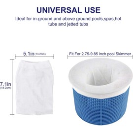 SNOKAY 30 Pcs Reusable Pool Skimmer Socks - Ultra Fine Mesh Filter Socks for Cleaning Debris and Leaves, Fits Skimmer Baskets (White)