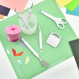 Vinyl Weeding Tools 8 Pcs Basic Craft Weeder Tool Set with Scrap Collector and Storage Bag Cardstock Crafting Tools Kit for Weeding, Silhouette,HTV, Cameos, Lettering, Labelling