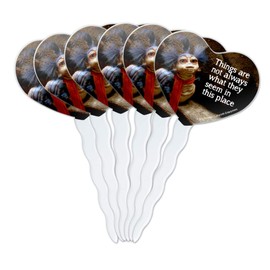 GRAPHICS & MORE Labyrinth The Worm Quote Thing are Not Always What They Seem in This Place Heart Love Cupcake Picks Toppers Decoration Set of 6
