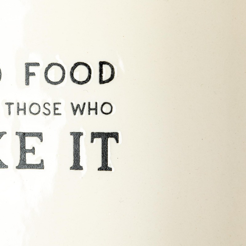 Creative Co-Op Stoneware Baker with Good Food Comes To Those
